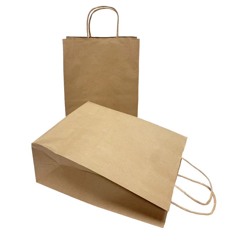Twisted Handle Brown Bags